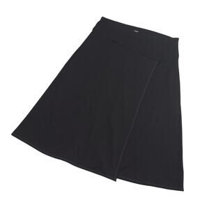 Patagonia Womens Organic Cotton Split Flap Midi Skirt Large Casual Stretch Black